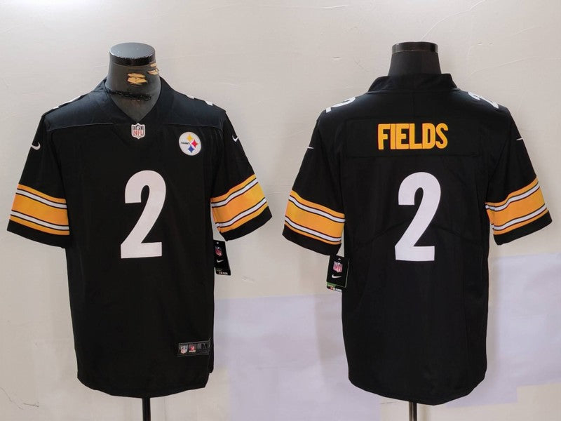 Men's Pittsburgh Steelers Justin Fields #2 Black Player Jersey1 football jersey product view 1