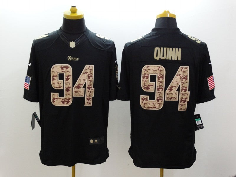Men's Los Angeles Rams Robert Quinn #94 Black Player Game Jersey1 football jersey product view 1