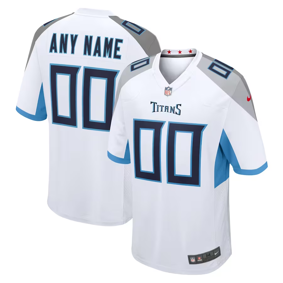 Custom Tennessee Titans White Game Jersey1 football jersey product view 1