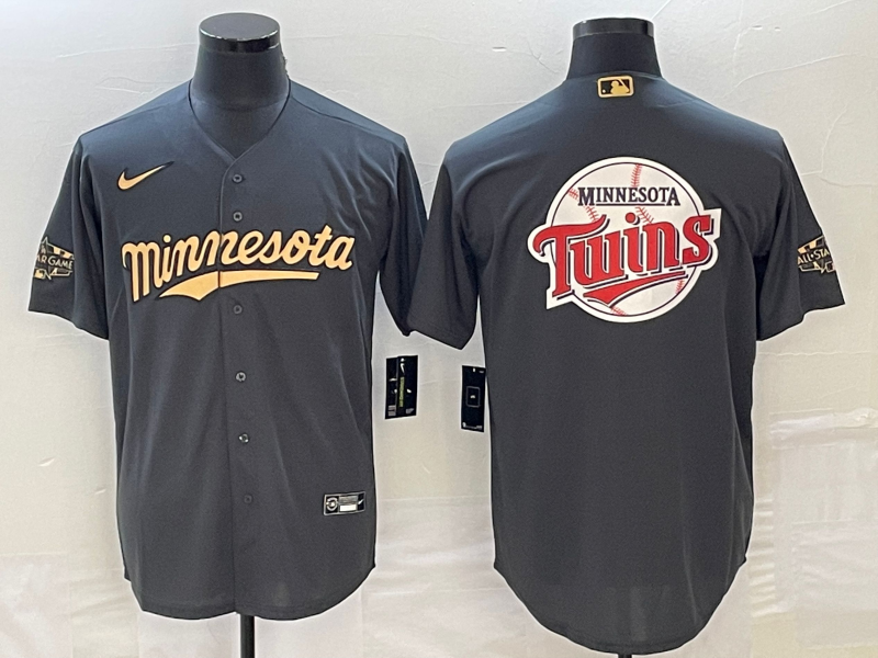 Men's Minnesota Twins Dark Grey Replica Player Jersey1 baseball jersey product view 1