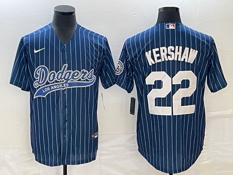 Men's Los Angeles Dodgers Clayton Kershaw #22 Blue Player Jersey1 Joint Edition baseball jersey product view 1