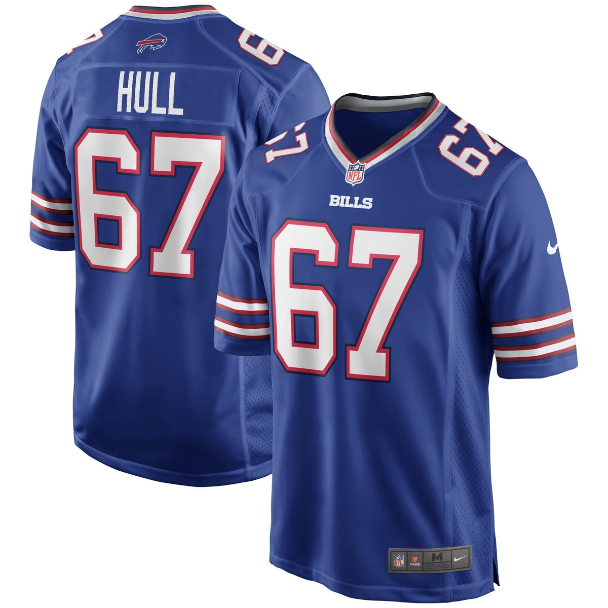 Kent Hull Buffalo Bills Nike Game Retired Jersey - Royal football jersey product view 1