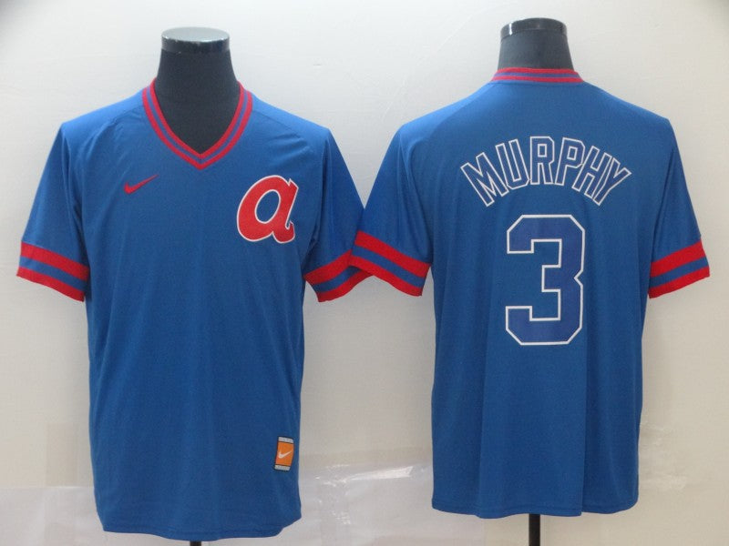 Men's Atlanta Braves Dale Murphy #3 Blue Replica Player Jersey1 baseball jersey product view 1
