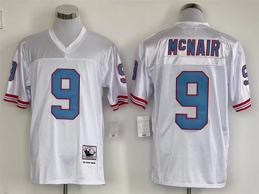 Men's Tennessee Oilers Steve McNair #9 White Legacy Replica Jersey1 hockey jersey product view 1