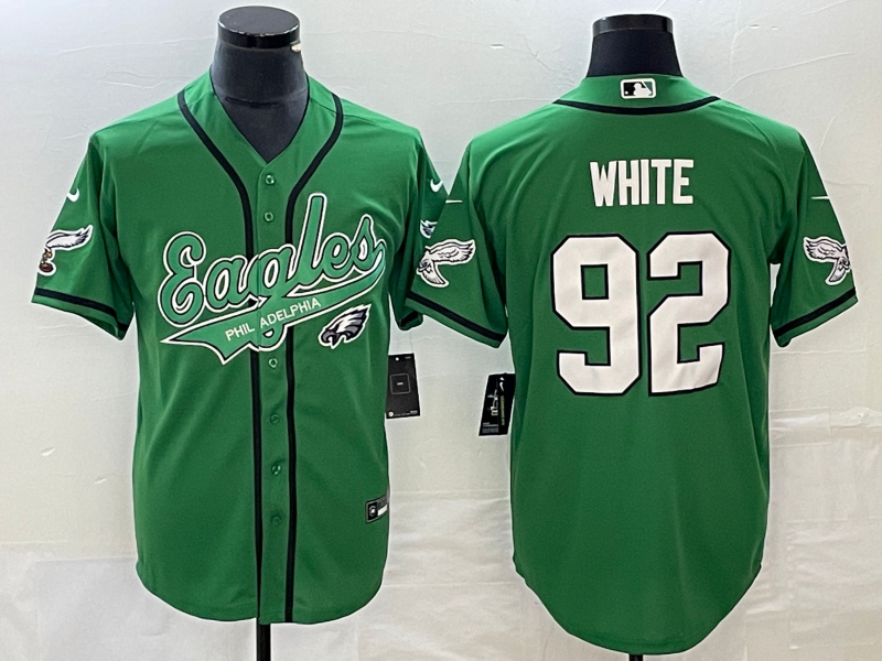 Men's Philadelphia Eagles Reggie White #92 Kelly Green Game Jersey1 Joint Edition football jersey product view 1