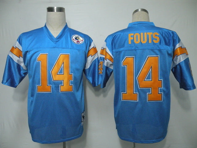 Men's San Diego Chargers Dan Fouts Blue Legacy Replica Jersey1 football jersey product view 1