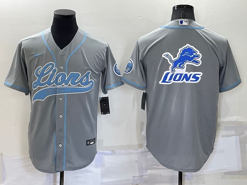Men's Detroit Lions Gray Game Jersey1 football jersey product view 1