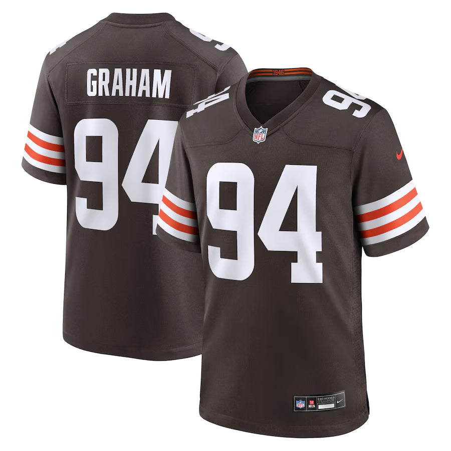 Men's Cleveland Browns Mason Graham Nike Brown 2025 NFL Draft First Round Pick Game Jersey football jersey product view 1
