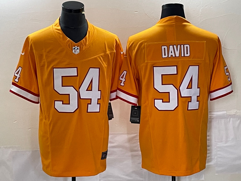 Men's Tampa Bay Buccaneers Lavonte David #54 Orange Throwback Game Jersey1 football jersey product view 1