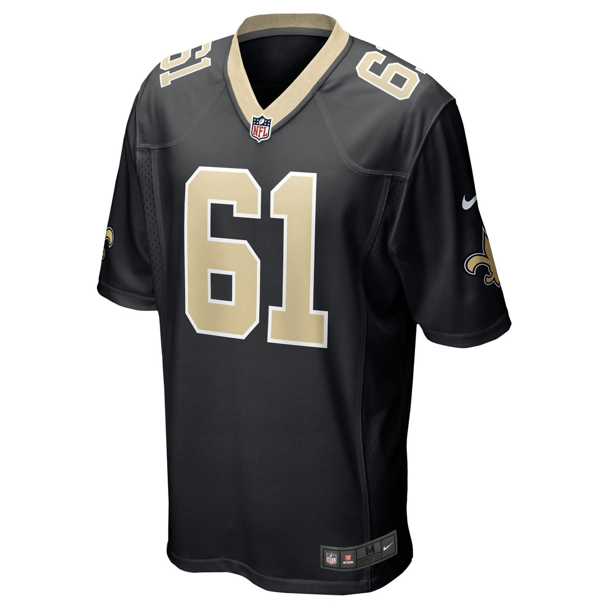 Drew Desjarlais New Orleans Saints Nike Game Jersey - Black football jersey product view 2