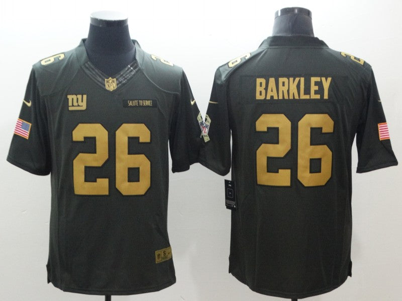 Men's New York Giants Saquon Barkley #26 Army Green Game Jersey1 football jersey product view 1