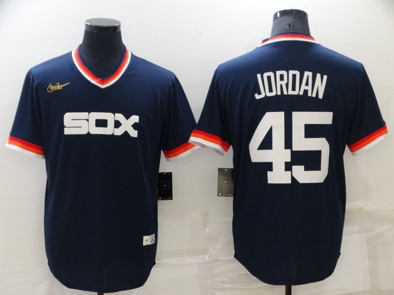 Men's Chicago White Sox Michael Jordan #45 Navy Replica Player Jersey1 basketball jersey product view 1