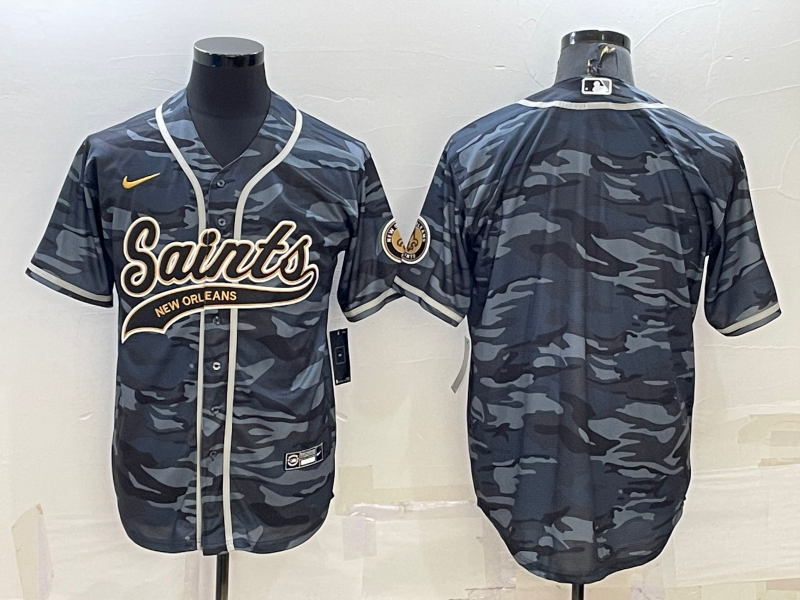 Men's New Orleans Saints Grey Camouflage Blank Jersey1 football jersey product view 1
