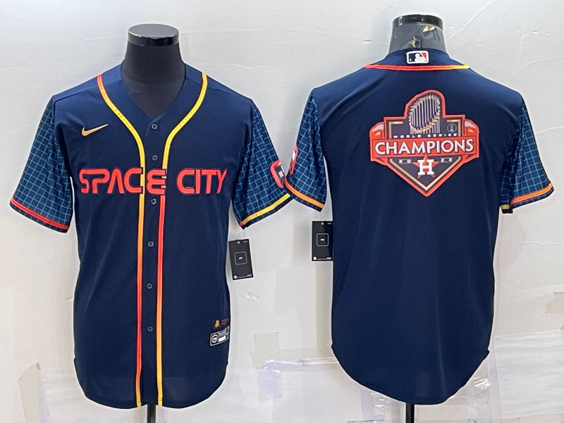 Men's Houston Astros Navy 2022 City Connect Replica Jersey baseball jersey product view 1