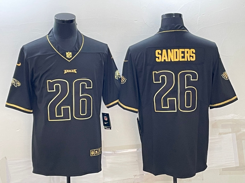 Men's Philadelphia Eagles Miles Sanders #26 Black Game Player Jersey1 football jersey product view 1