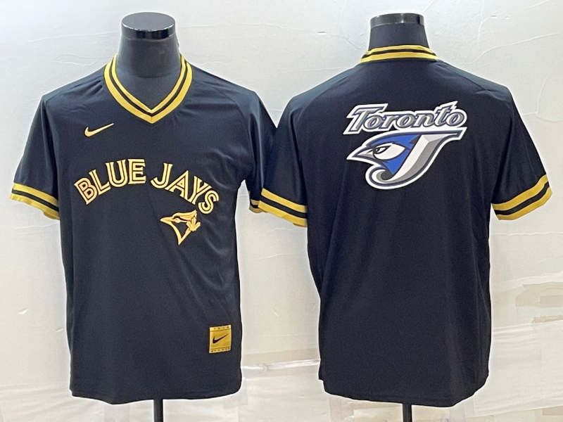 Men's Toronto Blue Jays Black Replica Player Jersey baseball jersey product view 1
