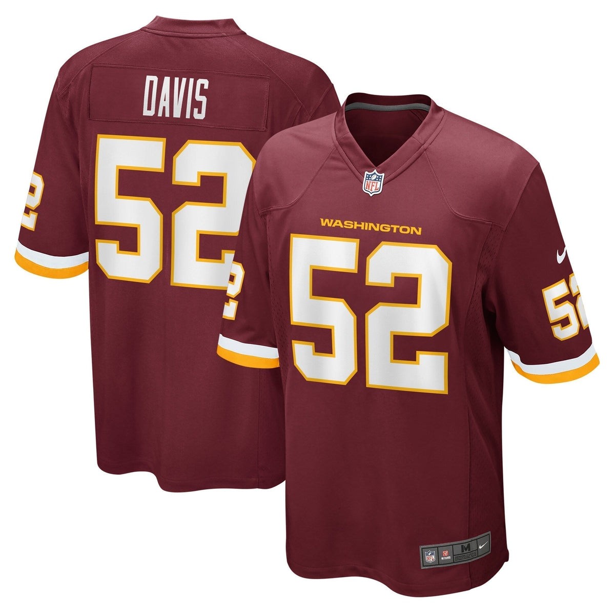 Jamin Davis Washington Football Team Nike Game Jersey - Burgundy football jersey product view 1
