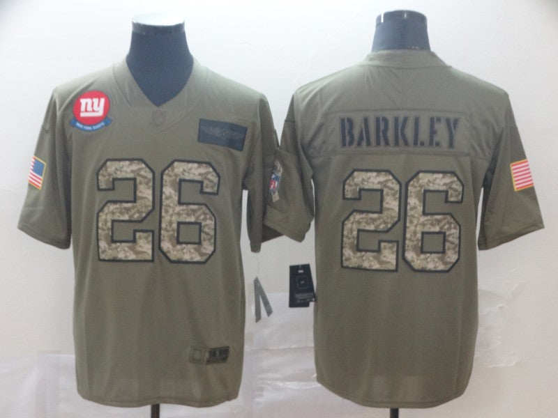 Men's New York Giants Saquon Barkley #26 Brown Game Player Jersey1 football jersey product view 1