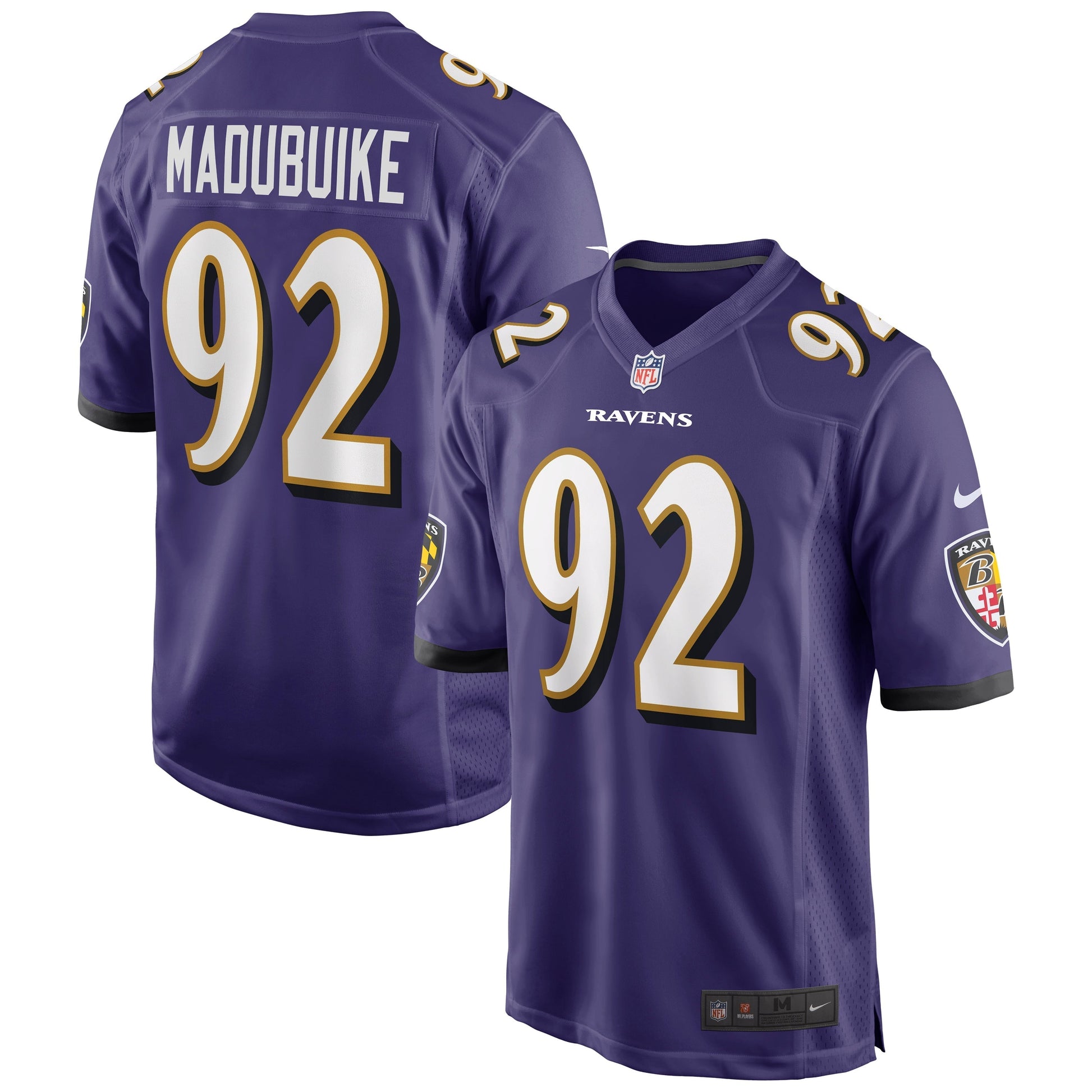 Justin Madubuike Baltimore Ravens Nike Game Jersey - Purple football jersey product view 1