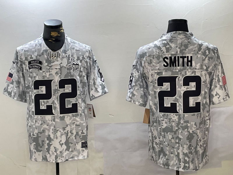 Men's Minnesota Vikings Harrison Smith #22 Arctic Camo 2024 Salute to Service Limited Jersey1 football jersey product view 1