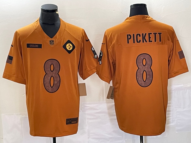 Men's Pittsburgh Steelers Kenny Pickett #8 Brown 2023 Salute To Service Limited Jersey1 football jersey product view 1