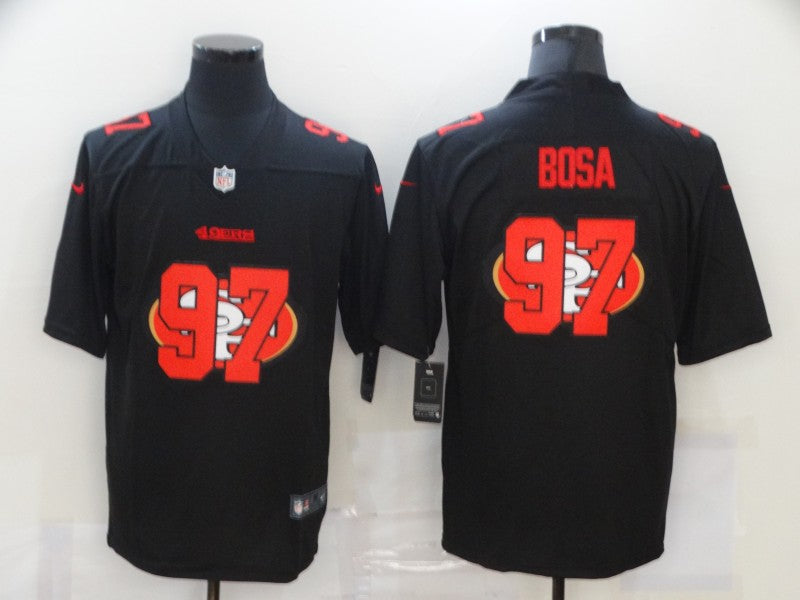 Men's San Francisco 49ers #97 Nick Bosa Black Authentic Game Jersey1 football jersey product view 1