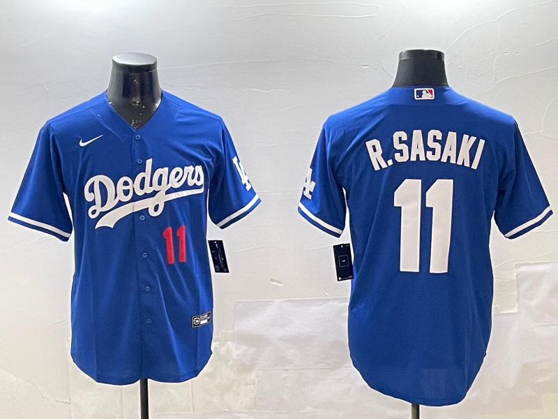 Men's Los Angeles Dodgers Roki Sasaki #11 Royal Alternate Replica Player Jersey1 baseball jersey product view 1