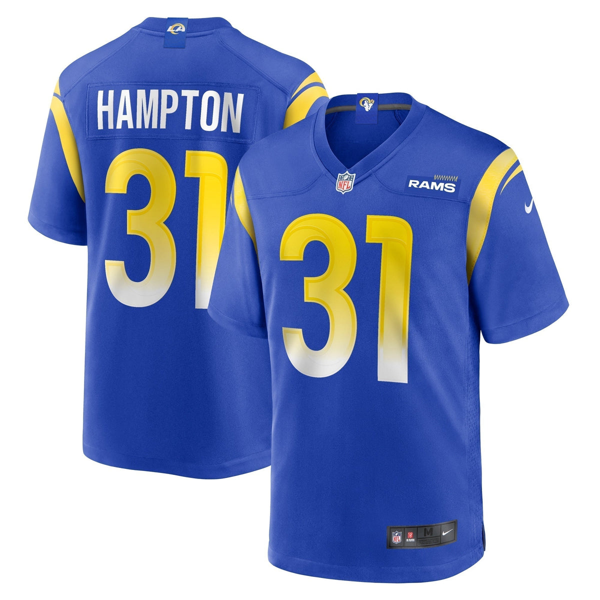 Nick Hampton Los Angeles Rams Nike Home Game Jersey - Royal football jersey product view 1