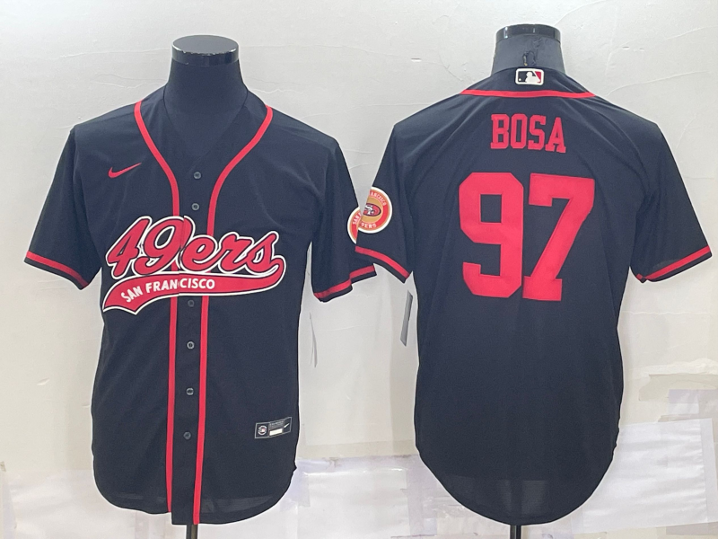 Men's San Francisco 49ers Nick Bosa #97 Black Game Jersey1 Joint Edition football jersey product view 1