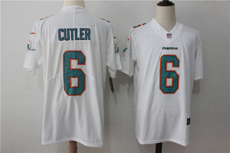 Men's Miami Dolphins Jay Cutler #6 White Game Jersey1 football jersey product view 1