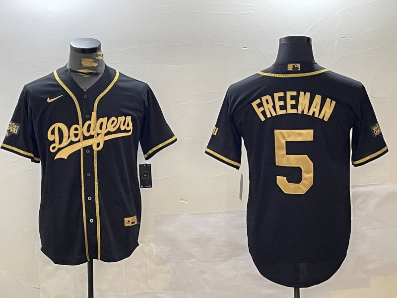 Men's Los Angeles Dodgers Freddie Freeman #5 Black Player Game Jersey1 baseball jersey product view 1