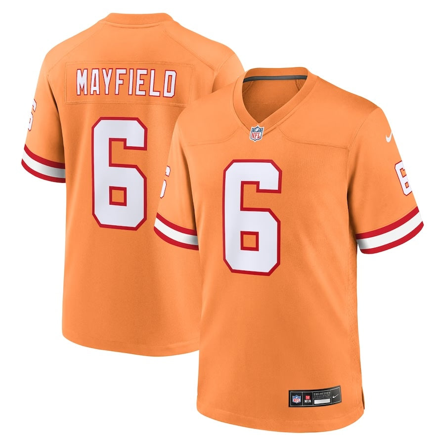 Baker Mayfield Tampa Bay Buccaneers Orange Throwback Jersey football jersey product view 1