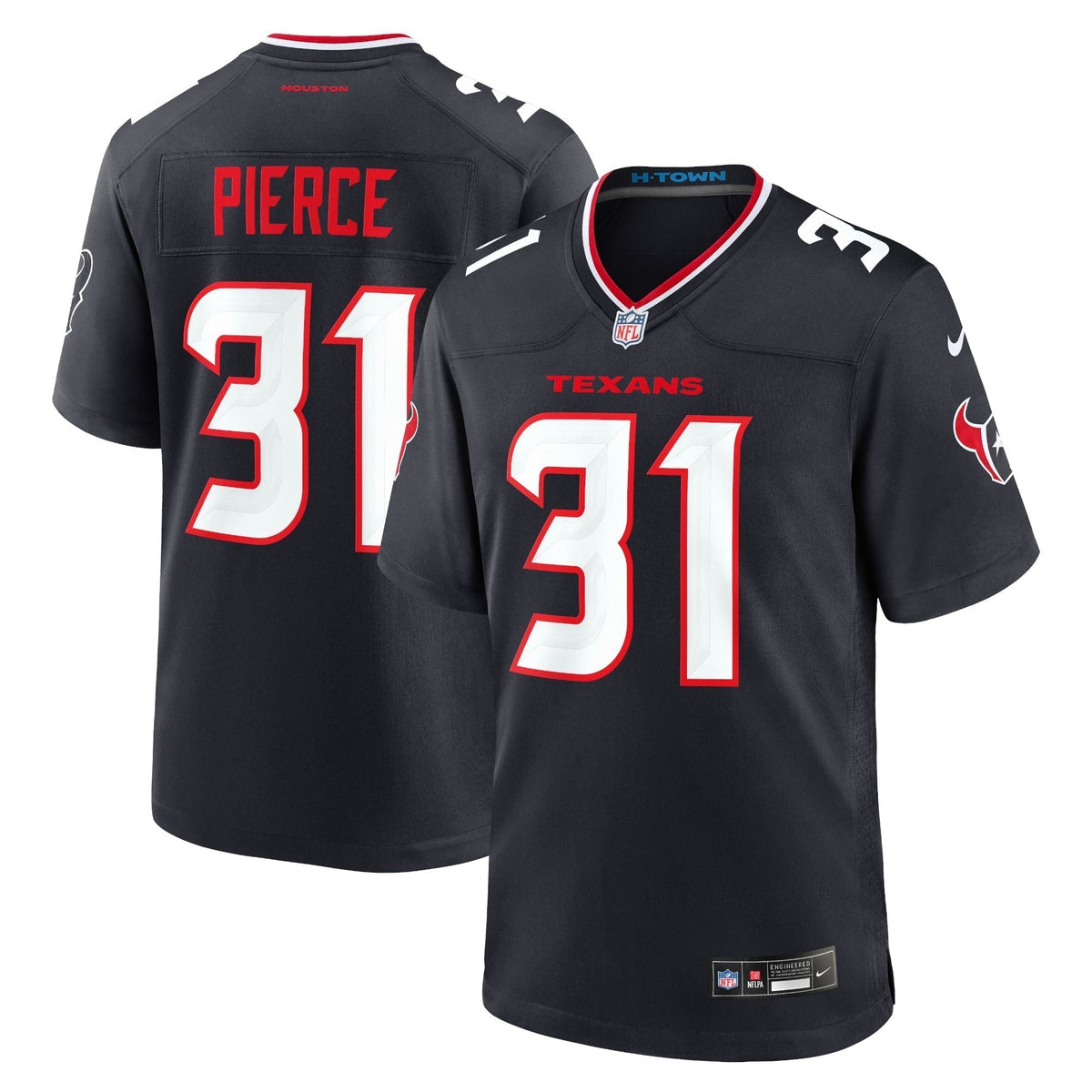 Dameon Pierce Houston Texans Nike Game Jersey - Navy football jersey product view 1