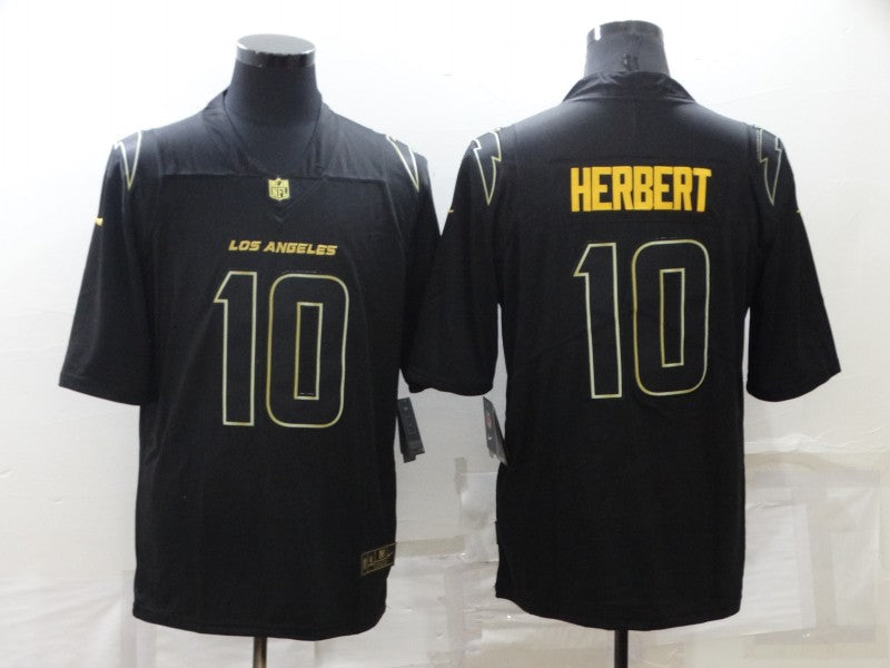 Men's Los Angeles Chargers Justin Herbert #10 Black Game Player Jersey1 football jersey product view 1