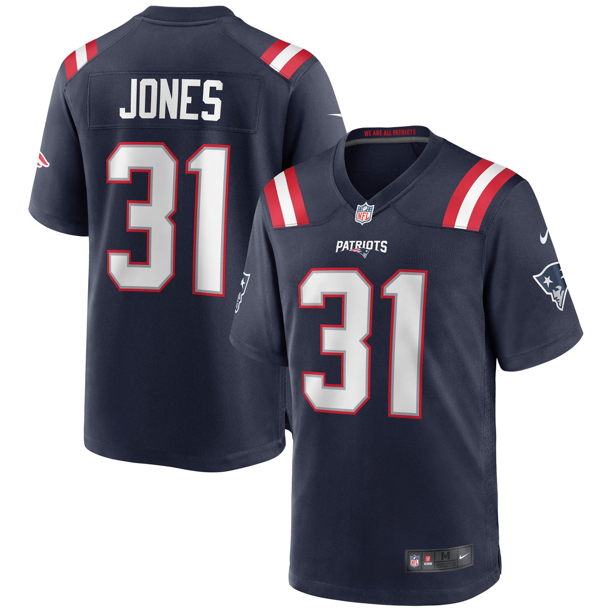 Jonathan Jones New England Patriots Nike Game Jersey - Navy football jersey product view 1