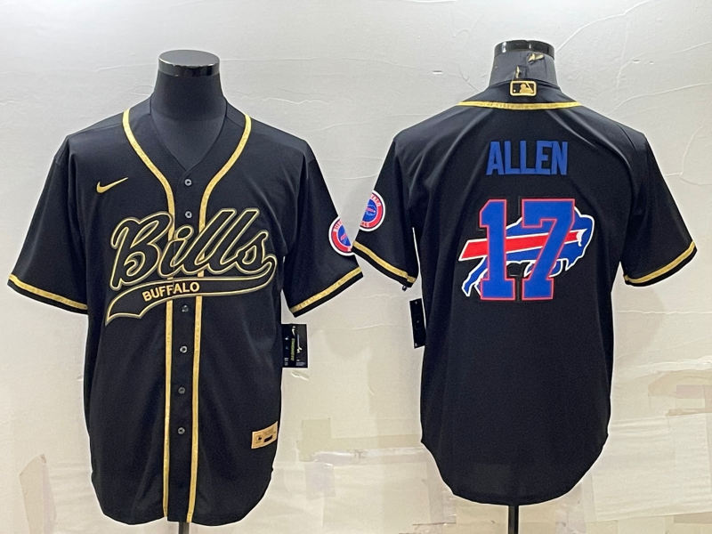 Men's Buffalo Bills Josh Allen #17 Black Game Jersey1 Joint Edition football jersey product view 1
