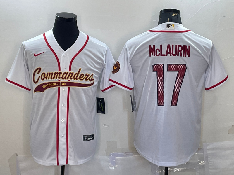 Men's Washington Commanders Terry McLaurin #17 White Game Jersey1 Joint Edition football jersey product view 1