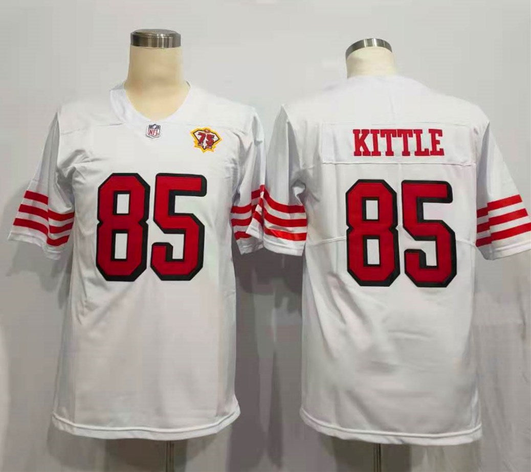 Men's San Francisco 49ers George Kittle 75th Anniversary Game Player Jersey1 football jersey product view 1