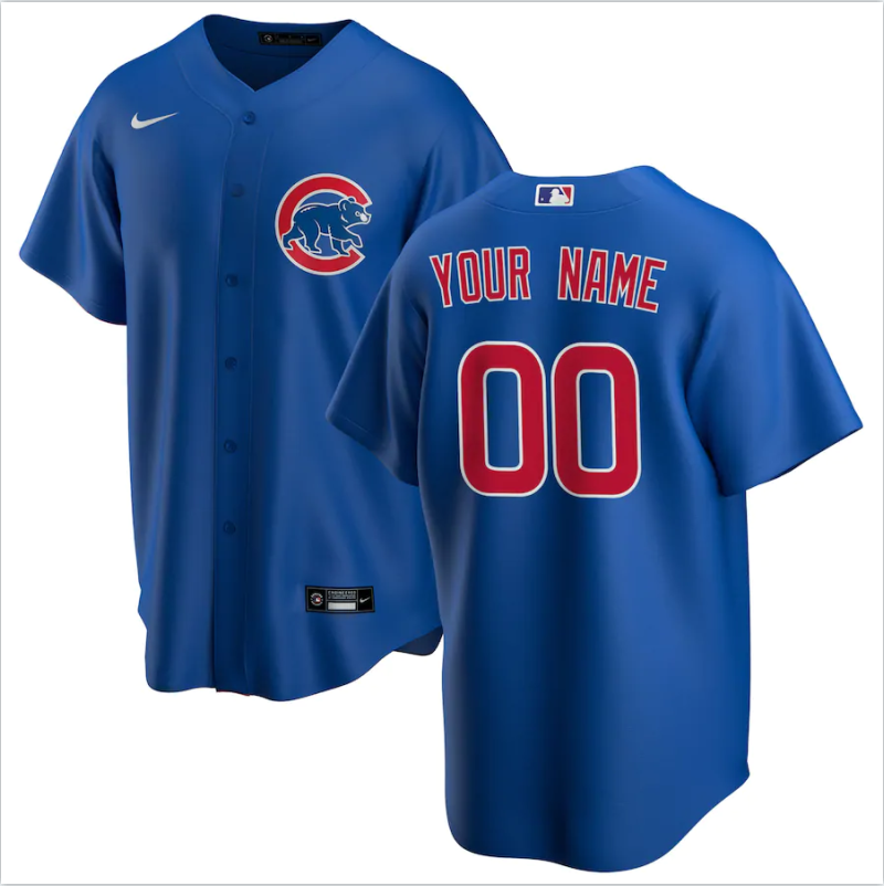 Men's Chicago Cubs Royal Alternate Replica Custom Jersey1 baseball jersey product view 1