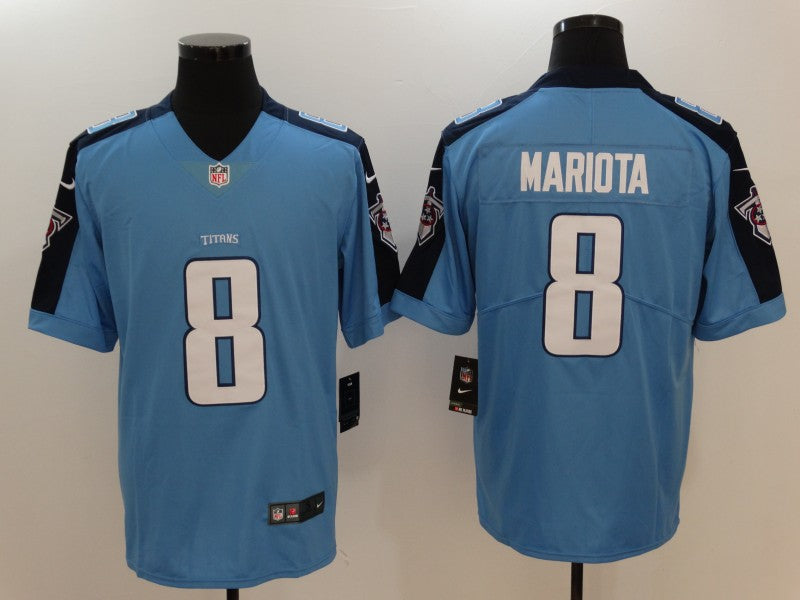 Men's Tennessee Titans Marcus Mariota #8 Blue Game Jersey1 football jersey product view 1