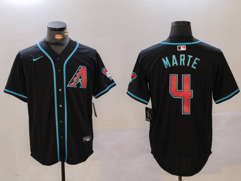 Men's Arizona Diamondbacks Ketel Marte #4 Black Limited Player Jersey1 baseball jersey product view 1