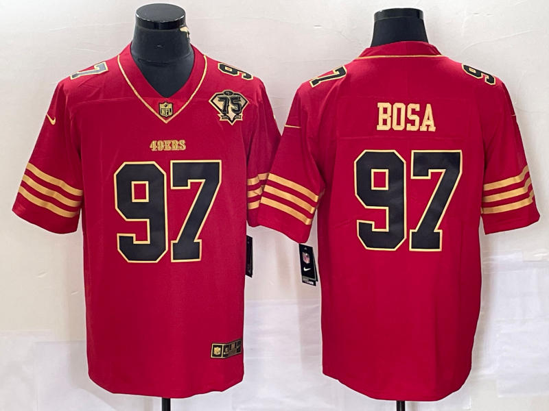 Men's San Francisco 49ers Nick Bosa #97 Scarlet Vapor F.U.S.E. Limited Jersey1 football jersey product view 1