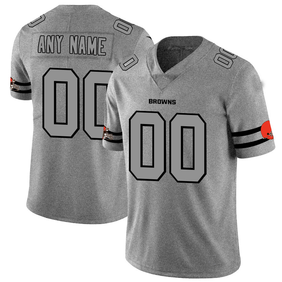 Custom1 Cleveland Browns 2019 Gray Gridiron Gray Vapor Untouchable Limited Jersey1 Stitched American Football Jerseys football jersey product view 1