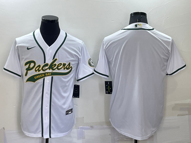 Men's Green Bay Packers White Blank Jersey1 football jersey product view 1