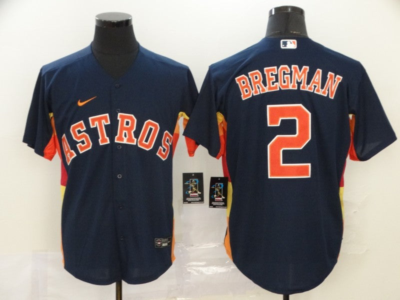 Men's Houston Astros Alex Bregman #2 Navy Replica Baseball Jersey1 baseball jersey product view 1