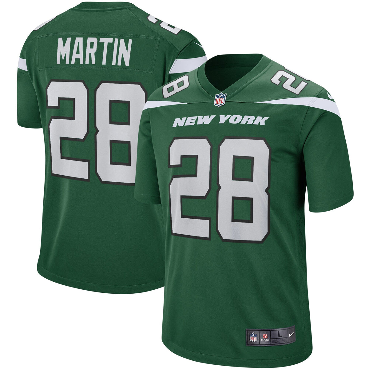 Curtis Martin New York Jets Nike Game Retired Jersey - Gotham Green football jersey product view 1