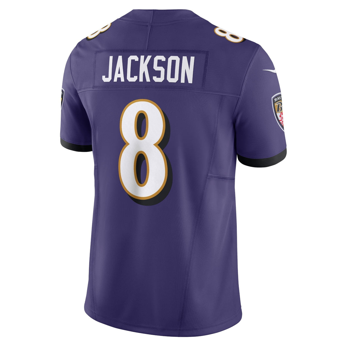 Lamar Jackson Baltimore Ravens Nike Vapor F.U.S.E. Limited Jersey - Purple football jersey product view 3