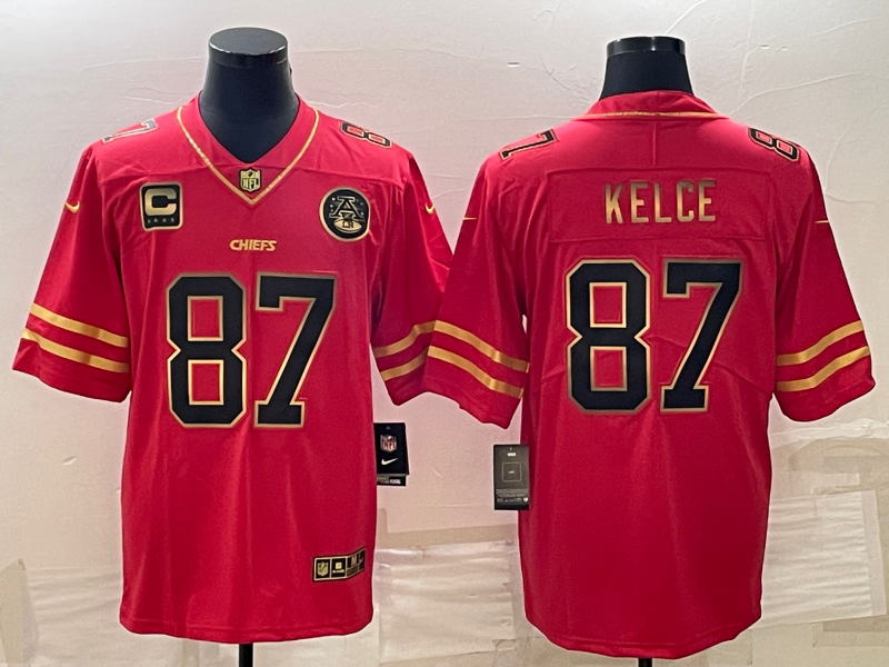 Men's Kansas City Chiefs Travis Kelce #87 Red Game Jersey1 football jersey product view 1