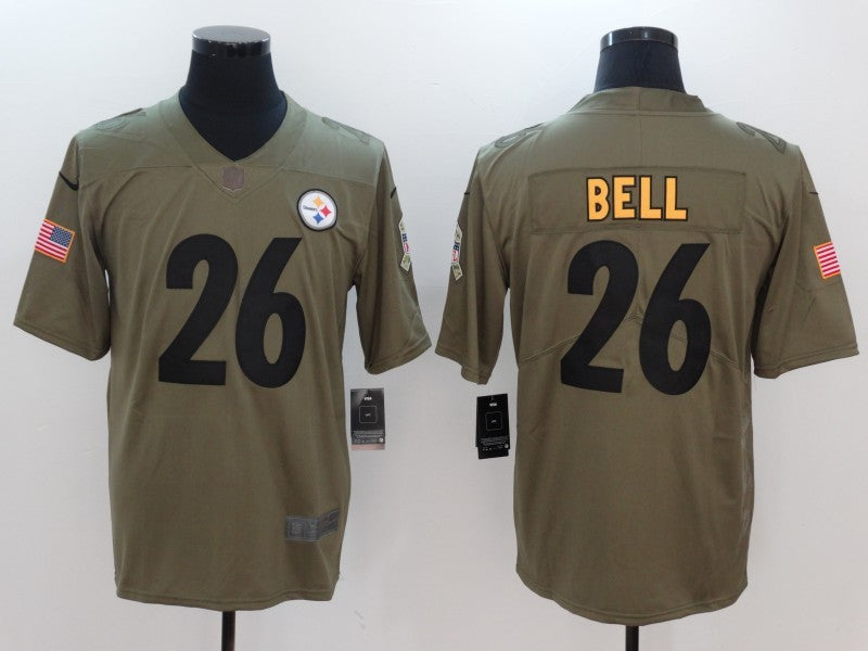 Men's Pittsburgh Steelers LeVeon Bell #26 Brown Game Jersey1 football jersey product view 1