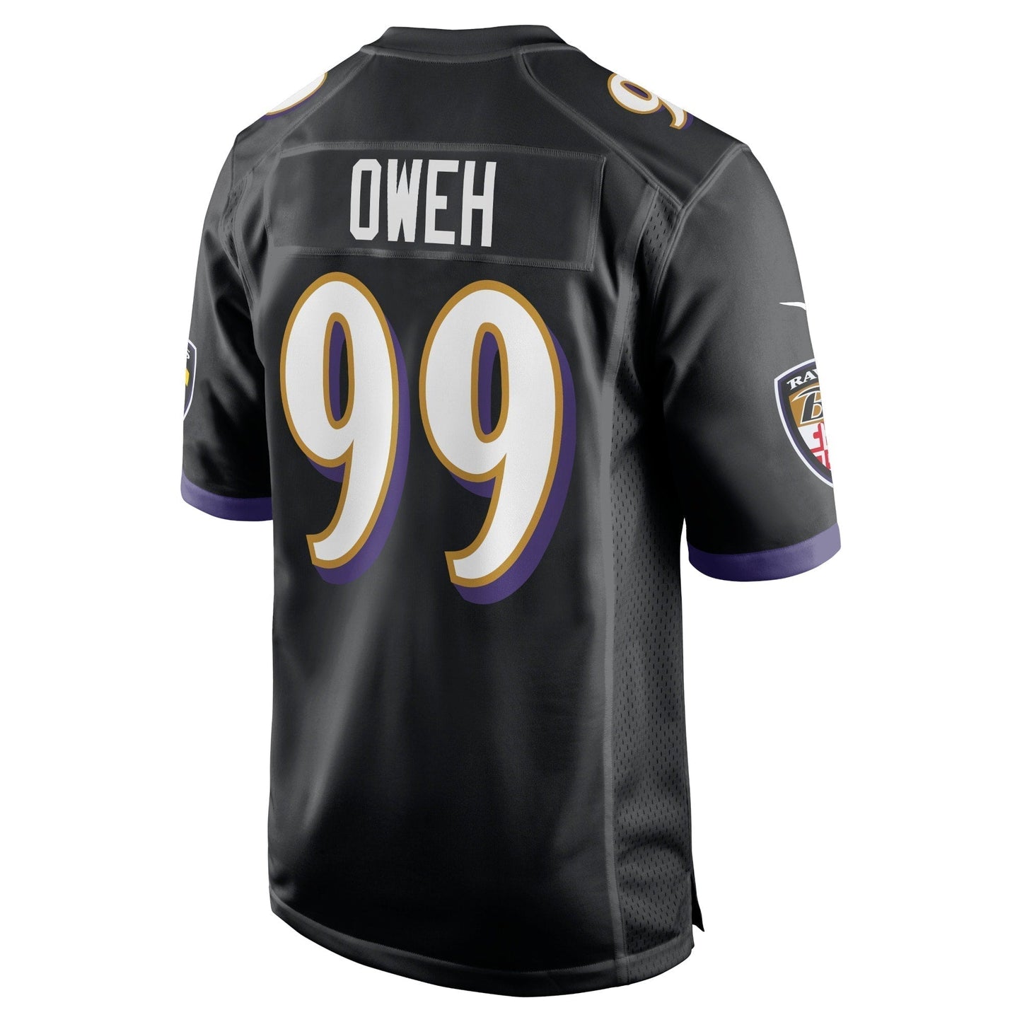 Odafe Oweh Baltimore Ravens Nike Game Jersey - Black football jersey product view 3